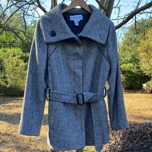 J. G. Hook Vintage Tweed Trench Coat Jacket Belted Wool
